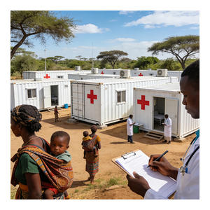 Maison de conteneur préfabriquée de luxe détachable de 20 pieds, type capsule, pour bureau ou salon, pour urgences médicales et habitation d'urgence, style <span class=keywords><strong>africain</strong></span> - Product Image 1