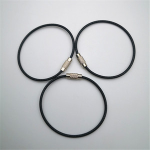 Gantungan Kunci Tali Kawat Baja Anti Karat Berlapis Nilon 15CM, Kabel Pesawat untuk Menggantung Label Bagasi atau Label ID - Product Image 2