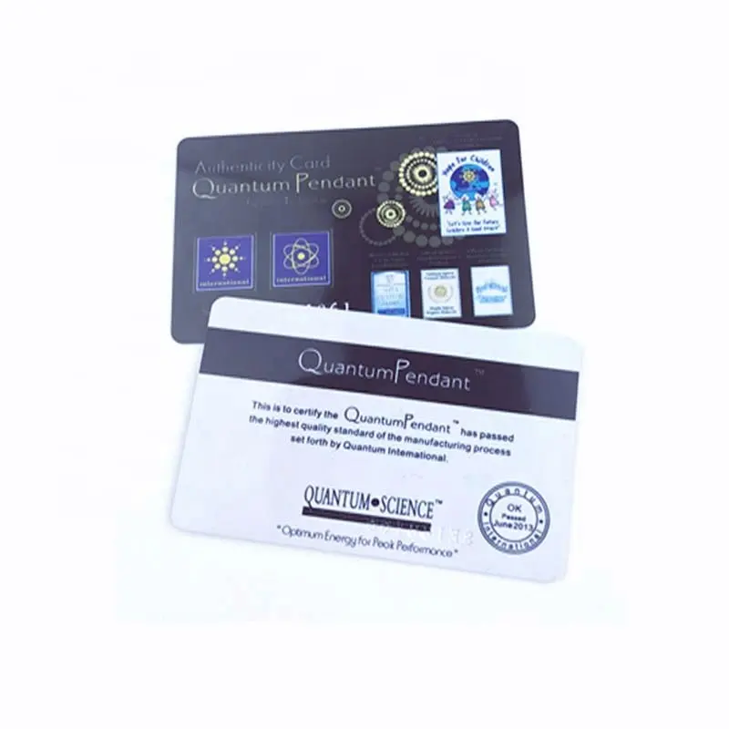 New Arrival Negative Ion Energy Scalar Plastic Card with Exquisite Card Cover for Healthcare
