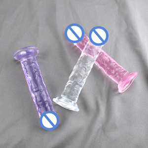<span class=keywords><strong>Penis</strong></span> Palsu Kristal Transparan dengan Suction Cup untuk Masturbasi Wanita Tanpa Desain Telur Model TPE Berkualitas Tinggi WD2020 - Product Image 4