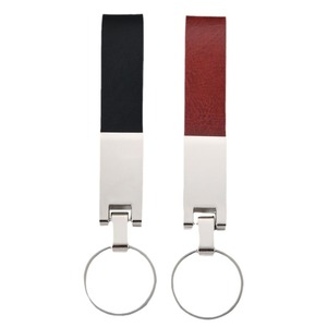 custom logo PU leather keychain creative metal zinc alloy business gift leather car keychain key chain