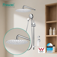 Frascio Waterark forme ronde dissimulé mural chromé 12 pouces en acier inoxydable douche de tête accessoires de robinet de salle de bain