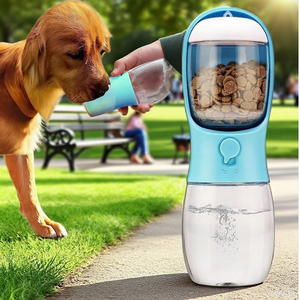 2025 di vendita calda 300ml di plastica 2 in 1 bottiglia di acqua potabile portatile bottiglia di acqua per cani - Product Image 1