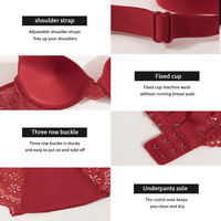 Ensemble Soutien-Gorge et Culotte Sexy en Dentelle IBGUH sur Mesure pour Femmes, Respirant, Antibactérien, Bikini Confort Quotidien