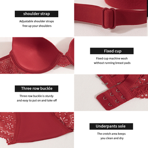 IBGUH Completo Intimo da Donna Sexy in Pizzo con Reggiseno e Mutandina Personalizzato OEM Traspirante Antibatterico Bikini <span class=keywords><strong>Coppa</strong></span> Brassiere per Comfort Quotidiano - Product Image 5