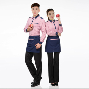 <span class=keywords><strong>Camicia</strong></span> Uniforme per Hotel e Ristoranti in Misto Poliestere e Cotone, Personalizzabile con Logo e Marchio, <span class=keywords><strong>a</strong></span> <span class=keywords><strong>Righe</strong></span> Rosse e Blu, Manica Lunga, per Uomo e Donna - Product Image 6