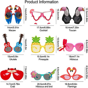 <span class=keywords><strong>Gafas</strong></span> hawaianas divertidas, accesorios de fotomatón, <span class=keywords><strong>gafas</strong></span> de lujo, suministros de fiesta de playa de verano, 9 pares, novedad - Product Image 2