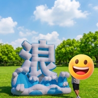 Arche gonflable à vagues avec des vagues réalistes de style glaçon et des fontes aquatiques parfaites pour les festivals de musique d'été et le camping