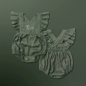 Ensemble de barboteuse pour bébé en tricot personnalisé avec manches volantées Idées cadeaux mignonnes pour les bébés âgés de 3 à 24 <span class=keywords><strong>mois</strong></span> - Product Image 4