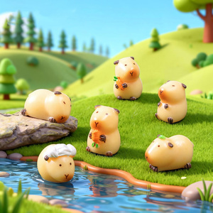 ตุ๊กตาคาปิบาร่าน่ารักสไตล์การ์ตูน ทำจากเรซิ่น ตกแต่งโต๊ะทำงาน ของตกแต่งสวนจิ๋ว ของประดับตกแต่งรถยนต์และบ้าน - Product Image 4