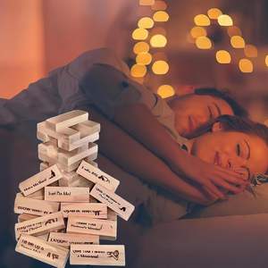 Lust Tower Tumble Tower Blocks Set Adultes et Couples Date Night Jeu d'empilage en bois pour la Saint-Valentin - Product Image 6