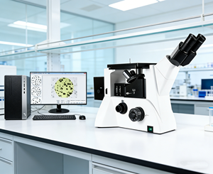 Microscope Trinoculaire Métallurgique FCM5000W avec Caméra 12MP et Grossissement 50X-1000X pour l'Inspection des Défauts de Surface des Métaux - Product Image 5