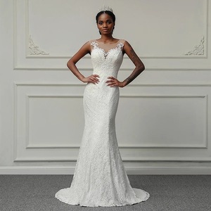 African Mermaid Wedding Dress Sweetheart Neckline <b>Lace</b> Vintage Fit Ivory <b>White</b> W209 - Product Image 1