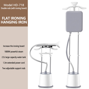 Défroisseur vapeur 2-en-1 avec planche à repasser, vapeur puissante, grand réservoir d'eau, double barre, défroisseur vertical pour usage domestique - Product Image 4
