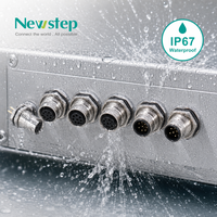 Connecteur M12 à montage sur panneau arrière, codage A, 4, 5, 8, 12 broches mâle/femelle, étanche IP67, prise circulaire à souder sur circuit imprimé