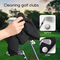 Handuk Golf Waffle Tebal Berkualitas Tinggi GSM Profesional Bebas Serat Handuk Terry Lembut untuk Lapangan Golf, Gym, Latihan, Lari