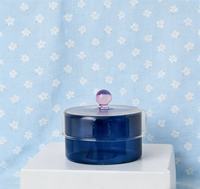Pot à bonbons en verre soufflé à la main, transparent, personnalisé, avec couvercle globe 3D, en borosilicate, pour la conservation domestique