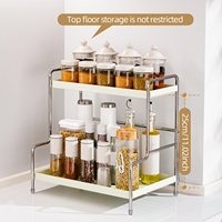 Comptoir fer cuisine assaisonnement organisateur debout station de café organisateur 2 niveaux pliable étagère à épices
