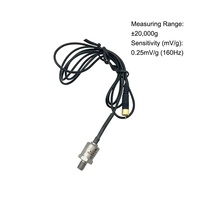 Sensor de Aceleración Piezoeléctrico con Material de Corte Cerámico, Salida IEPE, Rango de 20,000g para Medición de Impactos Fuertes