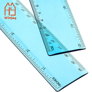 Righelli flessibili in plastica trasparente di colore lungo 30cm-<span class=keywords><strong>righello</strong></span> con pollici, centimetri e millimetri per bambini e insegnanti - Product Image 6