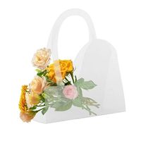 Sacs à fleurs transparents pour bouquets, emballage cadeau floral transparent avec poignée et ruban, fournitures pour fleuristes, emballage