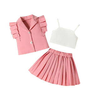 Nuovo Completo per Bambine: Top Canotta e Gonna Plissettata, <span class=keywords><strong>Abbigliamento</strong></span> <span class=keywords><strong>Trendy</strong></span> per Bambini, Vestiti per Neonati, Outfit per Bambine e Bimbe Piccole - Product Image 6