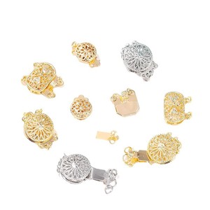 Copper Openwork Turtle Clasp Small Gold Silver Plated DIY Jewelry Findings for Bracelets Necklaces - Product Image 5
