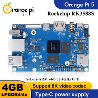 Ordinateur monocarte Orange Pi 5, 4 Go de RAM, module PCIE RK3588S, Wifi6+BT5, SSD, carte de démonstration Orange Pi5, fonctionne avec Android Debian OS