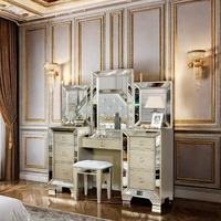 Coiffeuse en bois Offre Spéciale rétro miroir vanité ensemble commode armoire pour meubles de chambre