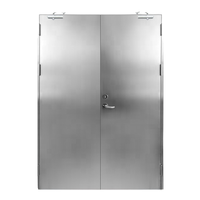 Portes doubles modernes en acier avec ferme-portes, prévention incendie, utilisation intérieure, moustiquaire en nylon pour entrepôt/atelier