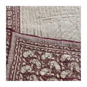 Couverture en coton imprimé à la main de luxe indienne de qualité supérieure, design Jaipuri, imprimé à la main, design ethnique, pour l'hiver - Product Image 1