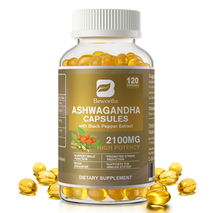 OEM 120 adet yüksek potens dengesi şeker ruh hali sağlıklı ashashandha kapsül 2100mg ekstra gücü - Product Image 1