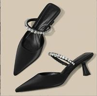 Nouvelles sandales à talons hauts pour femmes, décorées de diamants, bout ouvert, de créateur, haute qualité