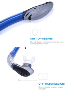 Diseño profesional equipo de <span class=keywords><strong>buceo</strong></span> <span class=keywords><strong>apnea</strong></span> snorkel pesca submarina seco superior snorkel - Product Image 3