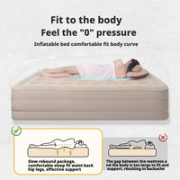 Matelas pneumatique pour lit Queen, simple ou double, avec pompe intégrée, lit gonflable portable et pliable pour le camping