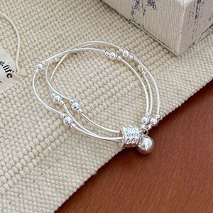 S925 Sterling Silver Minimalist Three Layer <b>Bead</b> <b>Bracelet</b> For Women Everyday Wear - Product Image 5