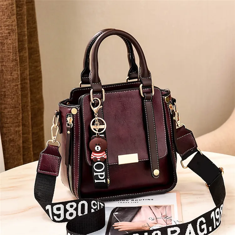 Fashion Kulit Mewah Kustom Retro Quilt Laris Dijual Lilin Minyak Wanita Tas Tangan Bahu Tote Besar