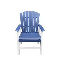 Chaise Adirondack moderne en PEHD durable pour extérieur, résistante aux intempéries, bleu et blanc, pour jardin et patio, ne se décolore pas, ne se fissure pas, ne se déforme pas