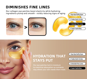 แผ่นมาส์กใต้<span class=keywords><strong>ตา</strong></span>คอ<span class=keywords><strong>ล</strong></span><span class=keywords><strong>ล</strong></span>าเจนทองคำ 24K ช่วยเติมความชุ่มชื้น <span class=keywords><strong>ล</strong></span>ดรอยคล้ำ เหมาะสำหรับใช้ที่บ้าน - Product Image 5