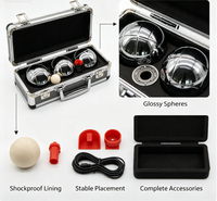 Boules de pétanque de haute qualité en acier chromé argenté, 3 pièces, avec étui en aluminium, légères, durables, pour les sports de plein air