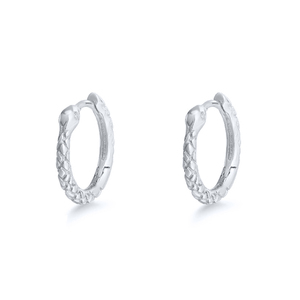 Minimalist Trendy Rhodium Plated S925 Sterling <b>Silver</b> Zircon Snake <b>Hoop</b> <b>Earrings</b> <b>for</b> <b>Women</b>-Wedding & Gift Jewelry - Product Image 2