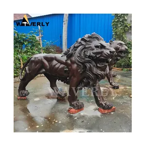 Life Size Metal Copper Bronze Lion Statues Sculpture For Sale Brass Lion Statue Gold Lion Statues