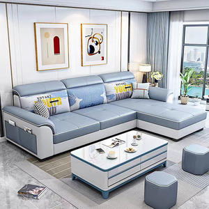 नए लिविंग रूम सोफा फर्नीचर आधुनिक डिजाइन बिस्तर रिक्लियर सेक्शनल सोफा सेट 5 सीटर - Product Image 1