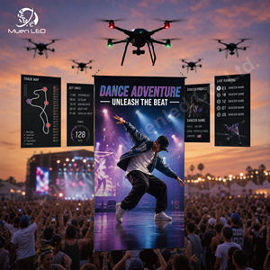 Écran d'affichage LED flexible P20 en forme de tapis volant, étanche IP65, luminosité 4000 cd, fréquence de rafraîchissement 1920 Hz pour la publicité extérieure - Product Image 1