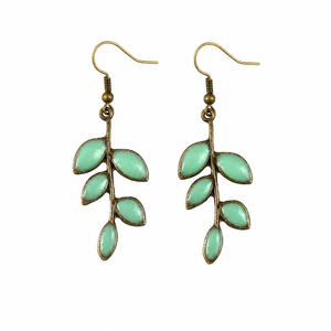 Orecchini Boho Verde Menta a Forma di Foglia Luminosi al Buio, Gioielli di Moda per Donne - Product Image 1
