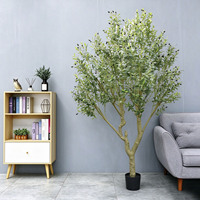 Arbre d'intérieur décoratif, Olivier artificiel, Fleurs artificielles, Décoration de scène de centre commercial, Arbre artificiel
