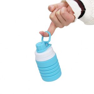 Bouteilles d'eau de sport pliables en silicone de haute qualité, bouteilles de voyage en silicone - Product Image 3