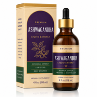 Gouttes liquides d'Ashwagandha en gros 118ml Formule à base de plantes sans alcool avec mélisse pour le calme quotidien et le soutien au bien-être ODM