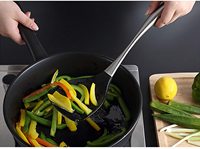 Ensembles d'ustensiles de cuisine en silicone, ustensiles de cuisine pour la maison, outils de cuisson durables antiadhésifs avec manche en acier inoxydable, sans danger pour les aliments