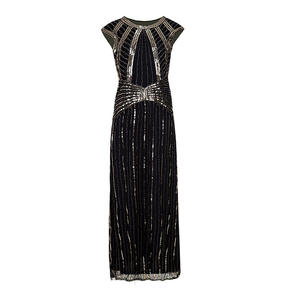 Vestidos de noche populares para mujer Vintage 1920s Lentejuelas Vestido con flecos Tamaño grande Señoras Vestido Longo 20s Great Gatsby Dress - Product Image 6